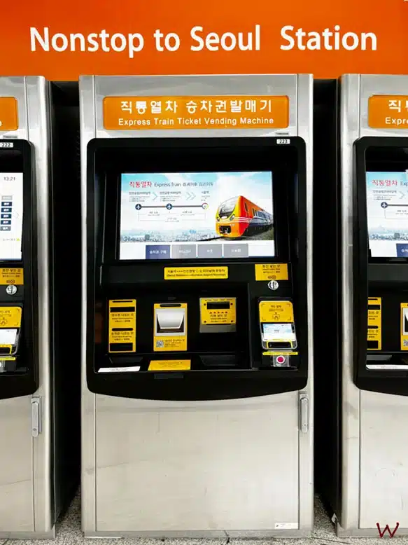 Máquinas expendedoras de billetes para ir del aeropuerto de Incheon a Seúl centro
