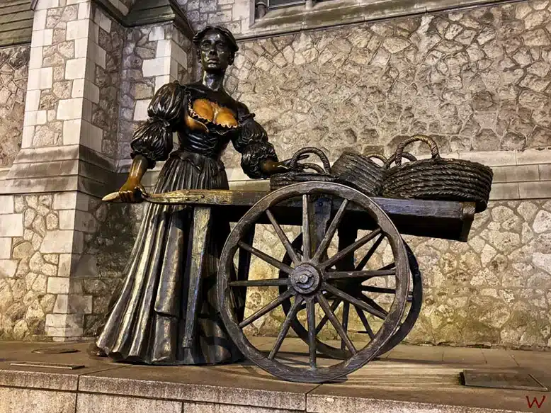 La estatua de Molly Malone, uno de los lugares que ver en Dublín