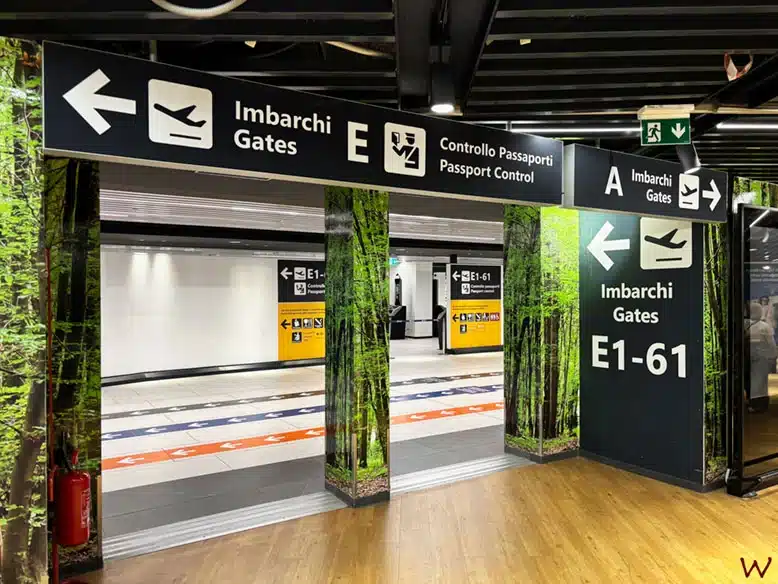 Puertas de embarque del aeropuerto de Fiumicino
