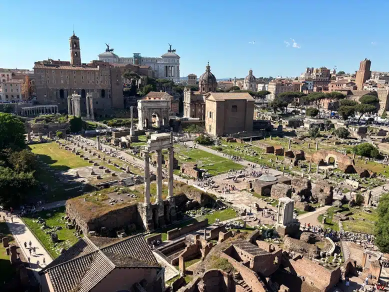 Foro Romano desde el Monte Palatino y la residencia de Tiberio