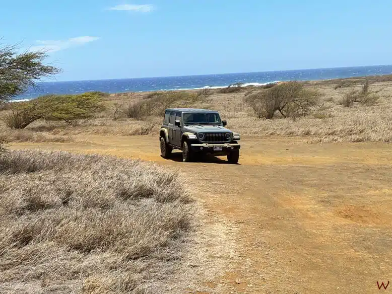 Un 4x4 para ir a Papakolea Beach, la playa de arena verde de Hawaii