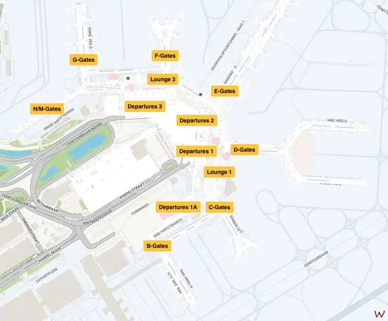Plano del Aeropuerto de Schiphol