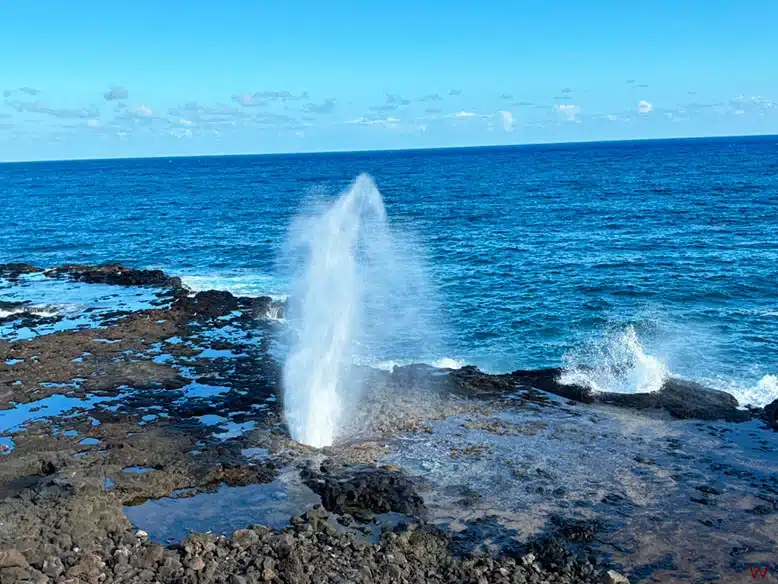 Spouting Horn. uno de los lugares que ver en Kauai